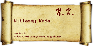 Nyilassy Kada névjegykártya